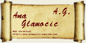 Ana Glamočić vizit kartica